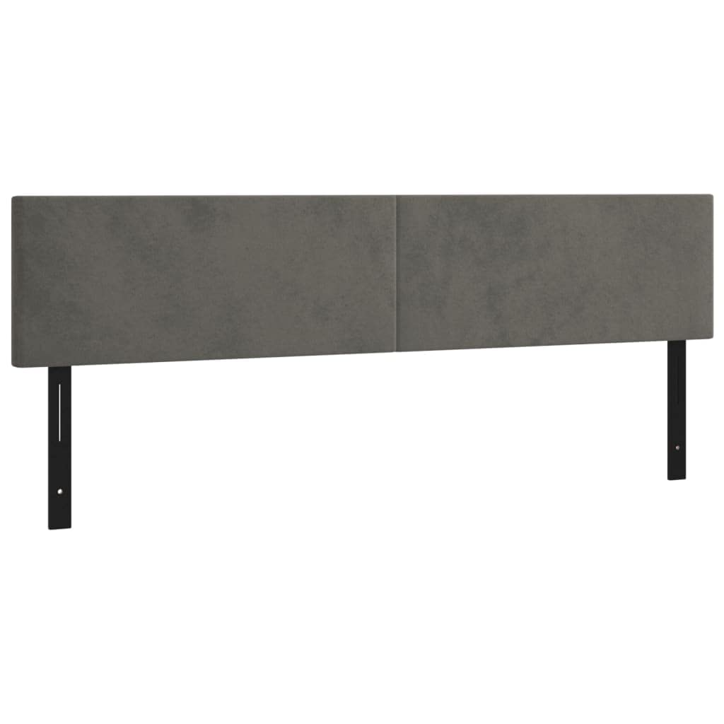 Vidaxl Led Headboard, Upholstered Headboard For Bed Home, Bed Headboard With Led Light, Bedroom Furniture, Dark Gray 78.7"X2"X30.7"/34.6" Velvet